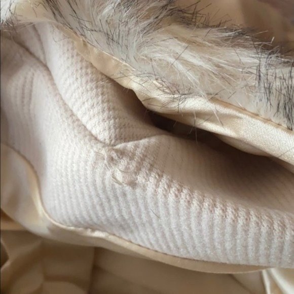 City Chic Cream Color Faux Fur Belted Winter Coat - Picture 9 of 12